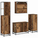 Set de mobilier pentru baie 4 pcs Lemn Vechi Lemn compozit - WALTI WALTI