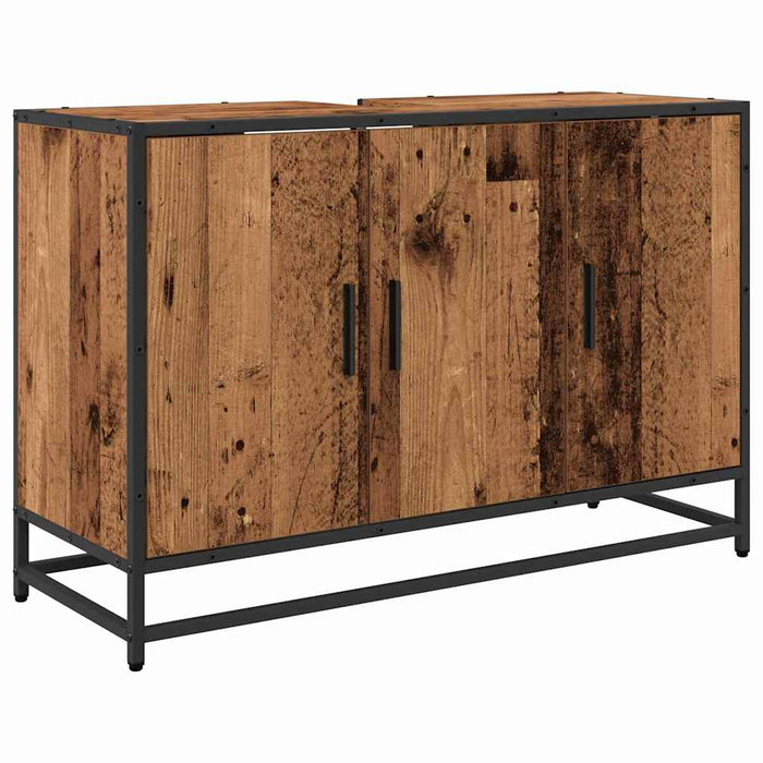Set de mobilier pentru baie 4 pcs Lemn Vechi Lemn compozit - WALTI WALTI