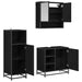 Set de mobilier pentru baie 3 pcs Stejar Negru Lemn compozit - WALTI WALTI
