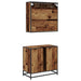 Set de mobilier pentru baie 2 pcs Lemn Vechi Lemn compozit - WALTI WALTI