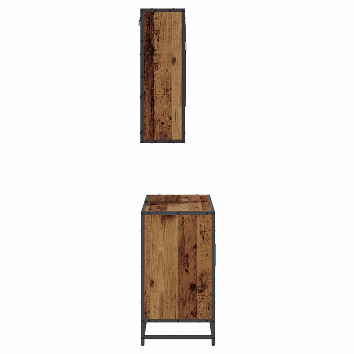 Set de mobilier pentru baie 2 pcs Lemn Vechi Lemn compozit - WALTI WALTI