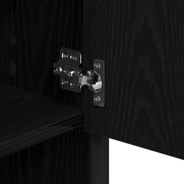 Set de mobilier pentru baie 2 pcs Stejar Negru Lemn compozit - WALTI WALTI