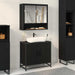 Set de mobilier pentru baie 2 pcs Stejar Negru Lemn compozit - WALTI WALTI