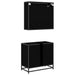 Set de mobilier pentru baie 2 pcs Stejar Negru Lemn compozit - WALTI WALTI