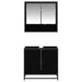 Set de mobilier pentru baie 2 pcs Stejar Negru Lemn compozit - WALTI WALTI