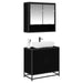 Set de mobilier pentru baie 2 pcs Stejar Negru Lemn compozit - WALTI WALTI