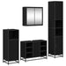 Set de mobilier pentru baie 4 pcs Stejar Negru Lemn compozit - WALTI WALTI