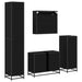 Set de mobilier pentru baie 4 pcs Stejar Negru Lemn compozit - WALTI WALTI