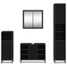 Set de mobilier pentru baie 4 pcs Stejar Negru Lemn compozit - WALTI WALTI