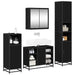Set de mobilier pentru baie 4 pcs Stejar Negru Lemn compozit - WALTI WALTI