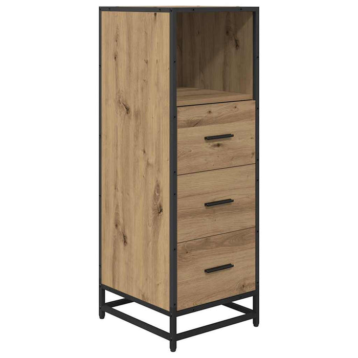 Set de mobilier pentru baie cu sertar 4 pcs Stejar Artizanal WALTI