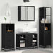 Set de mobilier pentru baie 4 pcs Stejar Negru Lemn compozit - WALTI WALTI