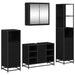 Set de mobilier pentru baie 4 pcs Stejar Negru Lemn compozit - WALTI WALTI