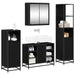 Set de mobilier pentru baie 4 pcs Stejar Negru Lemn compozit - WALTI WALTI