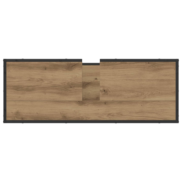 Set de mobilier pentru baie cu raft 2 pcs Stejar Artizanal WALTI