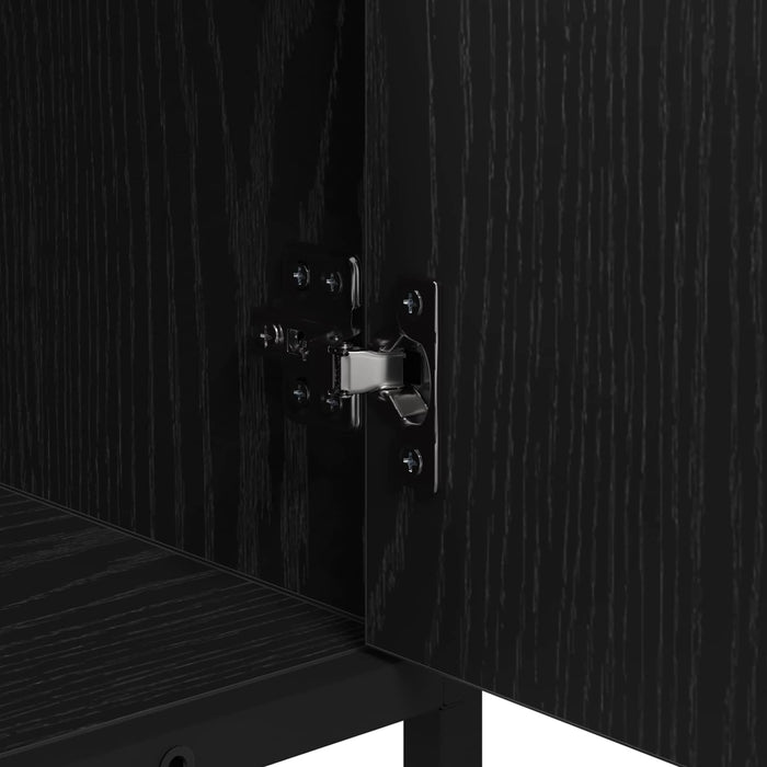 Set de mobilier pentru baie 2 pcs Stejar Negru Lemn compozit - WALTI WALTI