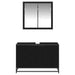 Set de mobilier pentru baie 2 pcs Stejar Negru Lemn compozit - WALTI WALTI