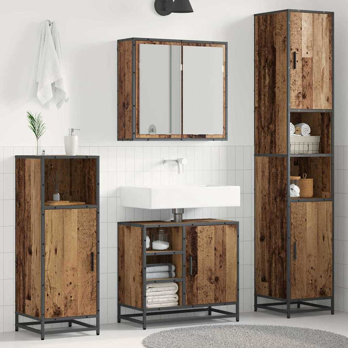 Set de mobilier pentru baie 3 pcs Lemn Vechi Lemn compozit WALTI