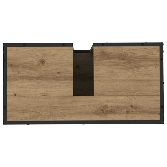 Set de mobilier pentru baie cu raft 3 pcs Stejar Artizanal WALTI