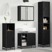 Set de mobilier pentru baie 3 pcs Stejar Negru Lemn compozit - WALTI WALTI