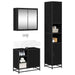 Set de mobilier pentru baie 3 pcs Stejar Negru Lemn compozit - WALTI WALTI