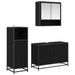 Set de mobilier pentru baie 3 pcs Stejar Negru Lemn compozit - WALTI WALTI