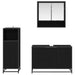 Set de mobilier pentru baie 3 pcs Stejar Negru Lemn compozit - WALTI WALTI