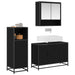 Set de mobilier pentru baie 3 pcs Stejar Negru Lemn compozit - WALTI WALTI