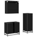 Set de mobilier pentru baie 3 pcs Stejar Negru Lemn compozit - WALTI WALTI