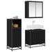 Set de mobilier pentru baie 3 pcs Stejar Negru Lemn compozit - WALTI WALTI