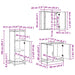 Set de mobilier pentru baie 3 pcs Stejar Negru Lemn compozit - WALTI WALTI