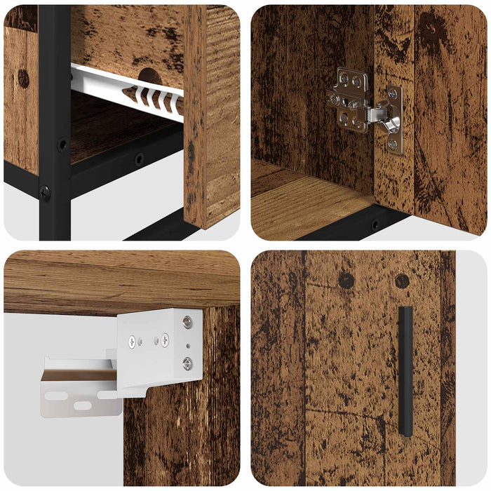 Set de mobilier pentru baie 3 pcs Lemn Vechi Lemn compozit WALTI