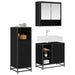Set de mobilier pentru baie 3 pcs Stejar Negru Lemn compozit - WALTI WALTI
