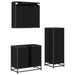 Set de mobilier pentru baie 3 pcs Stejar Negru Lemn compozit - WALTI WALTI