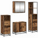 Set de mobilier pentru baie 4 pcs Lemn Vechi Lemn compozit - WALTI WALTI