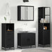 Set de mobilier pentru baie 4 pcs Stejar Negru Lemn compozit - WALTI WALTI