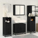 Set de mobilier pentru baie 4 pcs Stejar Negru Lemn compozit - WALTI WALTI