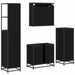Set de mobilier pentru baie 4 pcs Stejar Negru Lemn compozit - WALTI WALTI