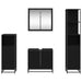 Set de mobilier pentru baie 4 pcs Stejar Negru Lemn compozit - WALTI WALTI