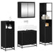 Set de mobilier pentru baie 4 pcs Stejar Negru Lemn compozit - WALTI WALTI