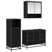 Set de mobilier pentru baie 3 pcs Stejar Negru Lemn compozit - WALTI WALTI