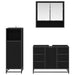 Set de mobilier pentru baie 3 pcs Stejar Negru Lemn compozit - WALTI WALTI