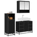 Set de mobilier pentru baie 3 pcs Stejar Negru Lemn compozit - WALTI WALTI