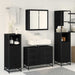 Set de mobilier pentru baie 3 pcs Stejar Negru Lemn compozit - WALTI WALTI