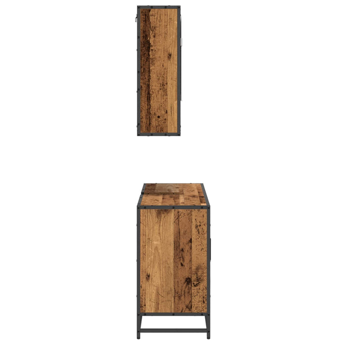 Set de mobilier pentru baie 2 pcs Lemn Vechi Lemn compozit - WALTI WALTI