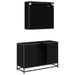 Set de mobilier pentru baie 2 pcs Stejar Negru Lemn compozit - WALTI WALTI