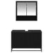 Set de mobilier pentru baie 2 pcs Stejar Negru Lemn compozit - WALTI WALTI