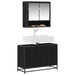 Set de mobilier pentru baie 2 pcs Stejar Negru Lemn compozit - WALTI WALTI