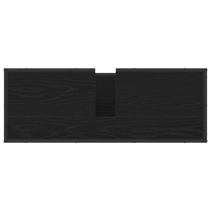 Set de mobilier pentru baie 2 pcs Stejar Negru Lemn compozit - WALTI WALTI