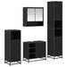 Set de mobilier pentru baie 4 pcs Stejar Negru Lemn compozit - WALTI WALTI